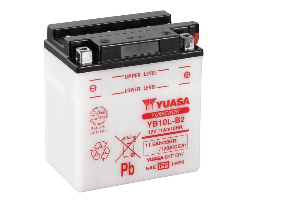 Batteria auto YUASA Moto YB10L B2 CCA PIOMBO 12V 11Ah 120A